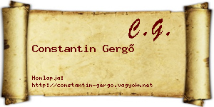 Constantin Gergő névjegykártya